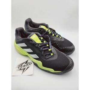 Mens Size 7 Adidas Tennis Shoes Barricade 13 Court Black Lucid Lemon IH2559 New